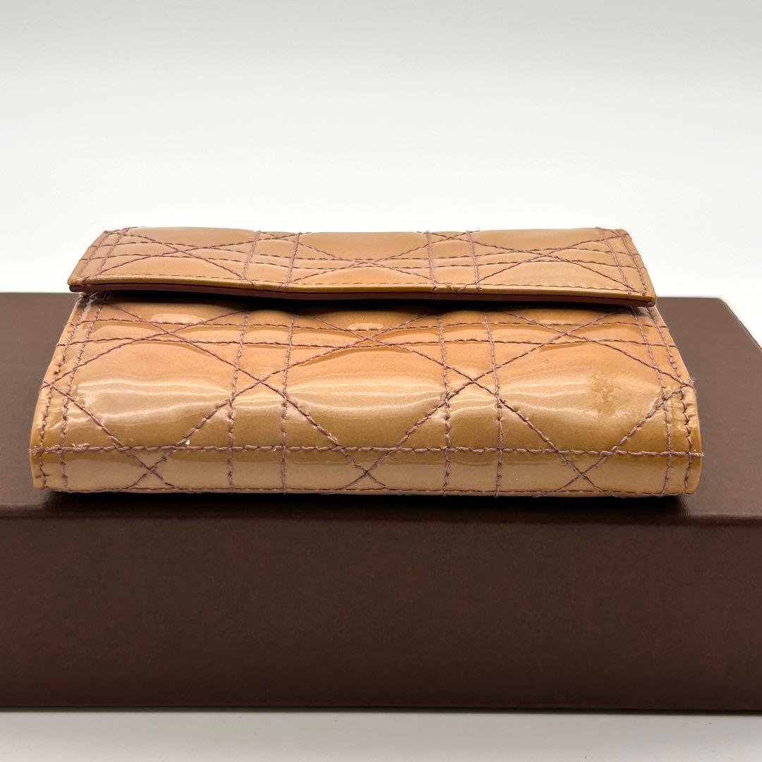 Christian Dior ディオール 二つ折り財布 エナメル レザー 良品