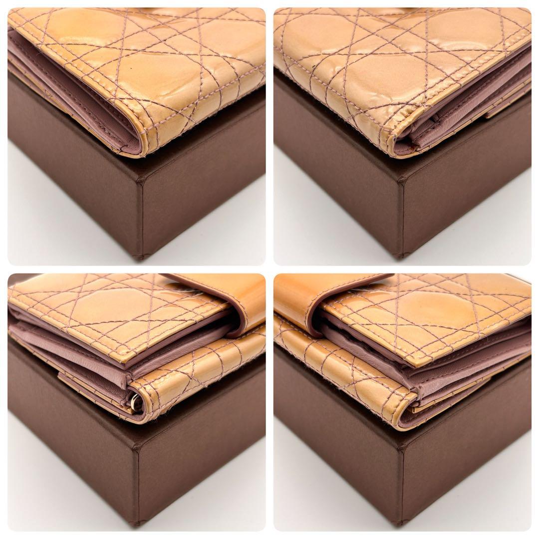 Christian Dior ディオール 二つ折り財布 エナメル レザー 良品