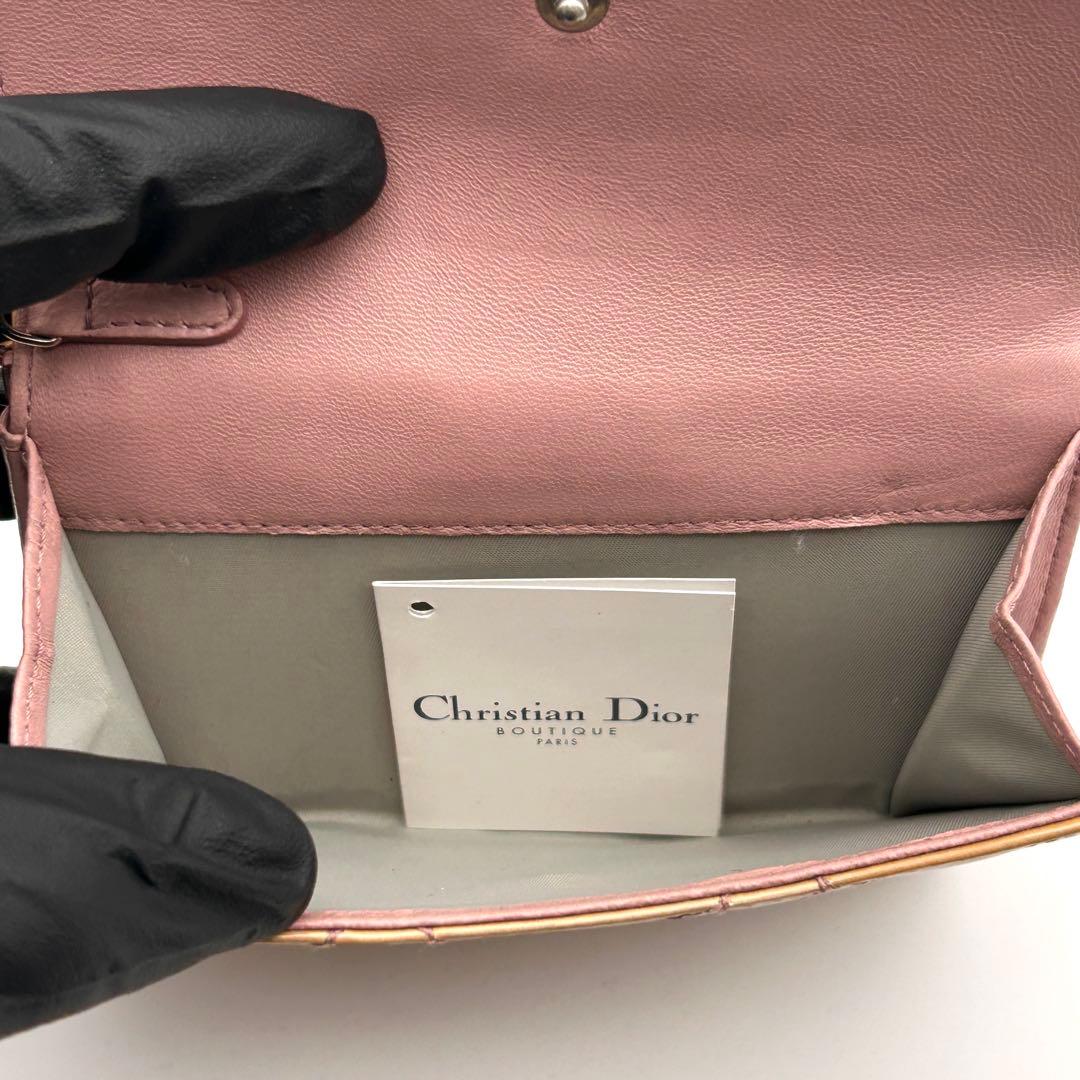 Christian Dior ディオール 二つ折り財布 エナメル レザー 良品