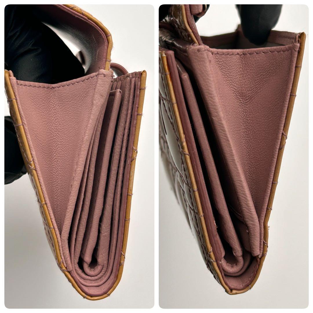 Christian Dior ディオール 二つ折り財布 エナメル レザー 良品