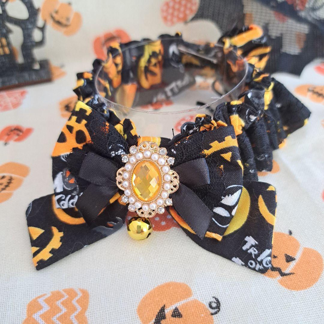 幅広シュシュ(ブラック①)わんちゃん猫ちゃん用