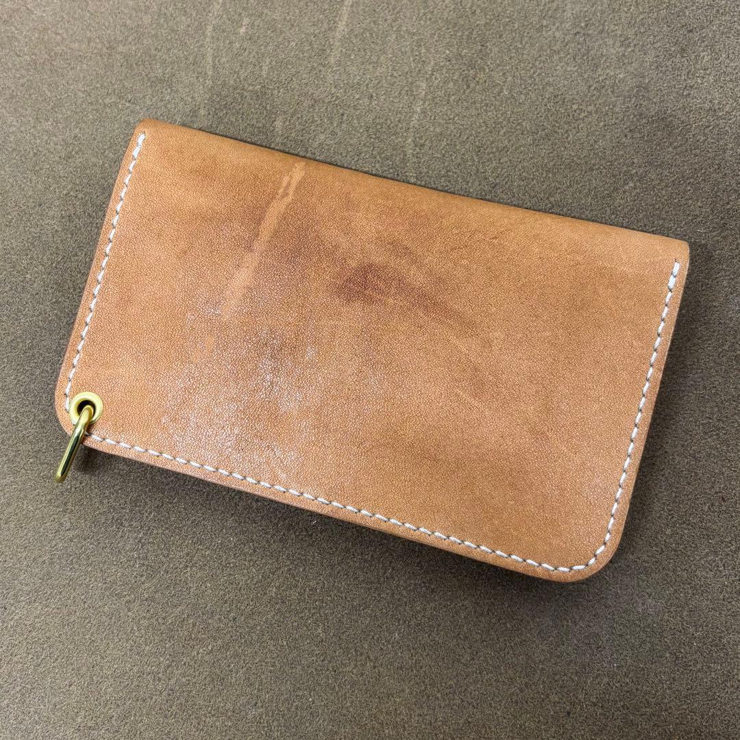 ホースバット　トラッカーウォレット　ミドル　ナチュラル　3層　Guidi