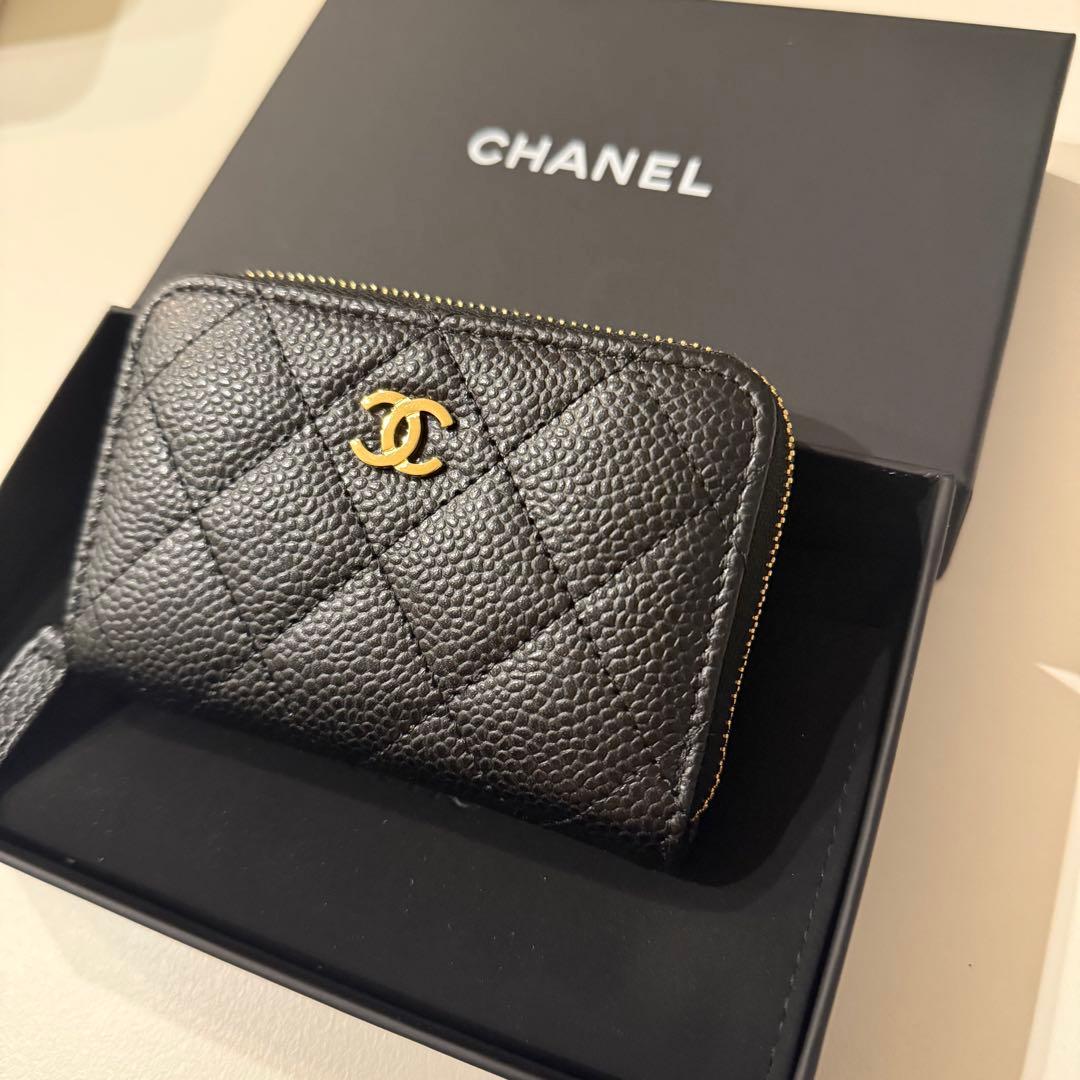 CHANEL シャネル マトラッセ キャビアスキン ケース ミニ財布