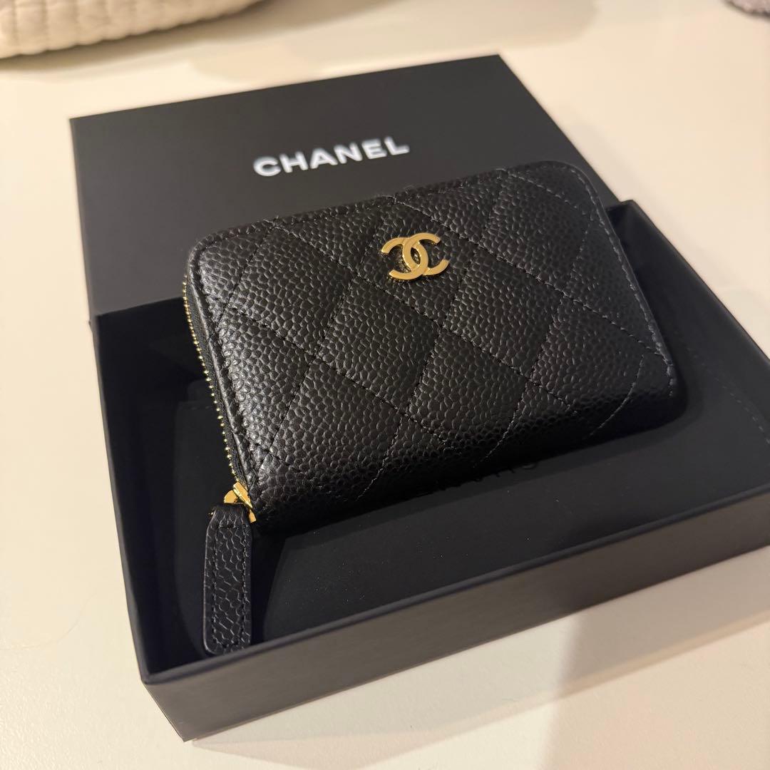 CHANEL シャネル マトラッセ キャビアスキン ケース ミニ財布