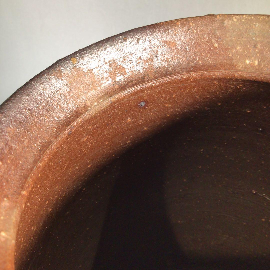 Ｎ３９２　水指　『備前焼』『落雁窯　幸崎達彦造』　共箱　茶道具