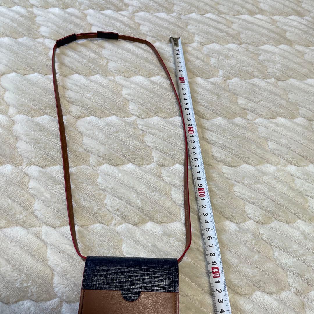 マルニ　ショルダーケース　カードケース　　ブラウン×ネイビー