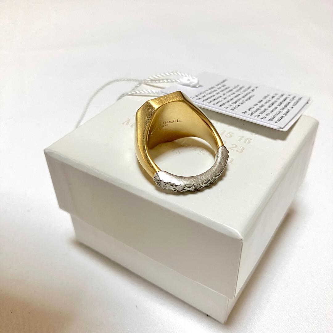 新品 7 マルジェラ 22aw スクエアリング 指輪 金 4318