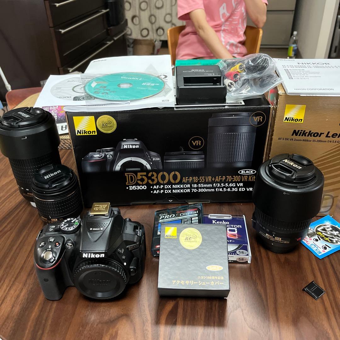 100周年記念 Nikon D5300 デジタル一眼レフカメラ レンズ3本セット