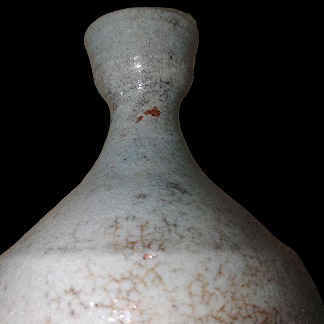 李朝 白磁徳利 一輪差し 骨董品