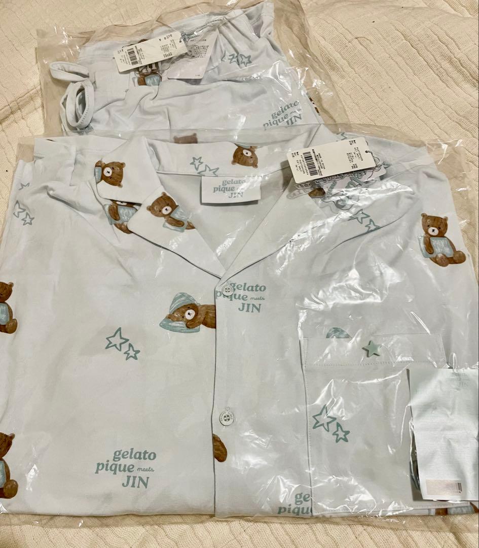 新品未開封 gelato pique JIN クマ柄 カーディガン パジャマ