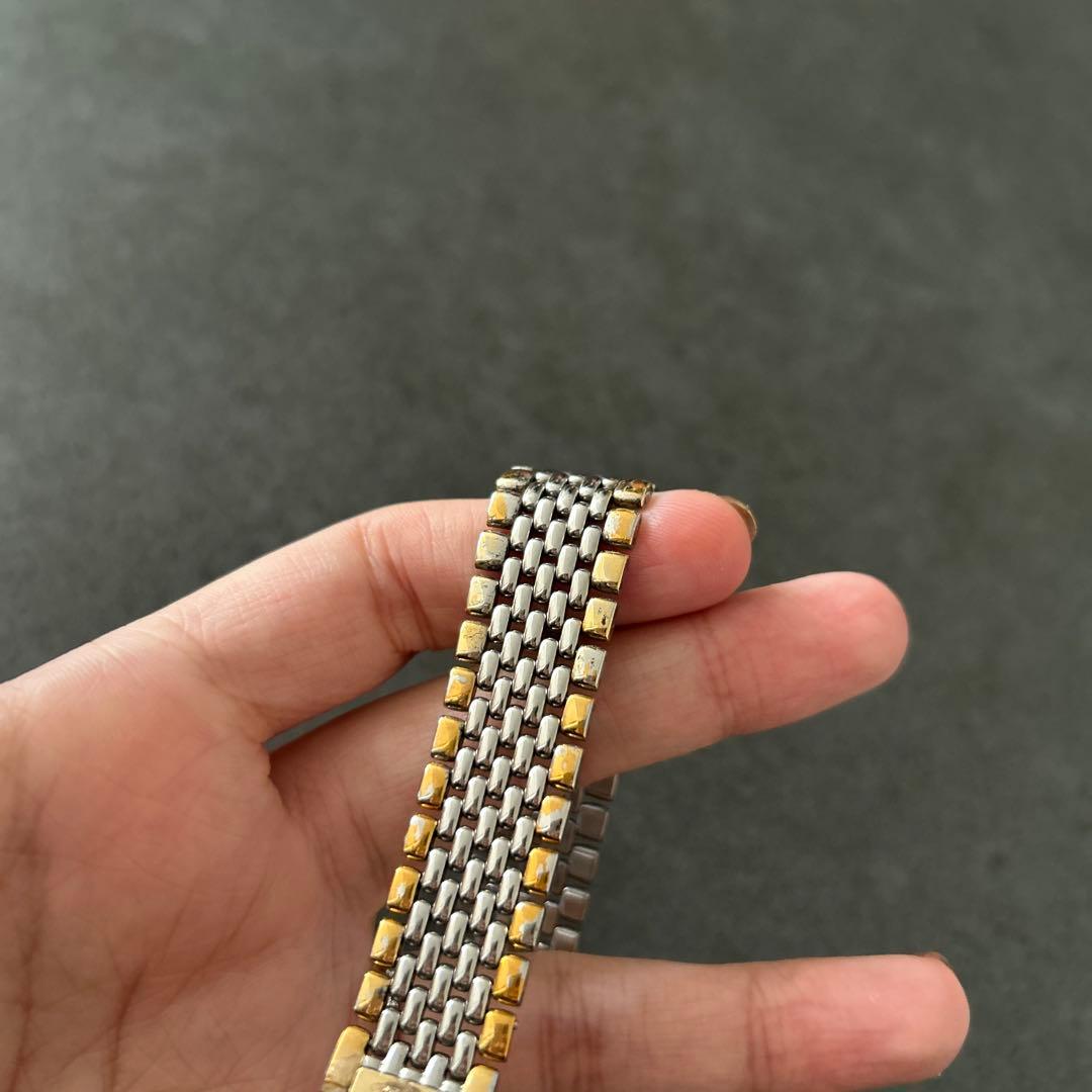 オメガ アナログクォーツ腕時計 ゴールド/シルバー