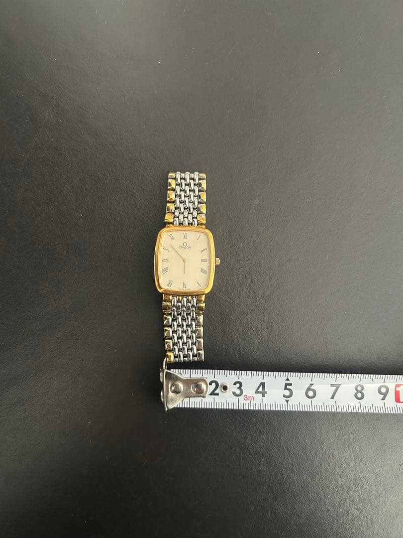 オメガ アナログクォーツ腕時計 ゴールド/シルバー