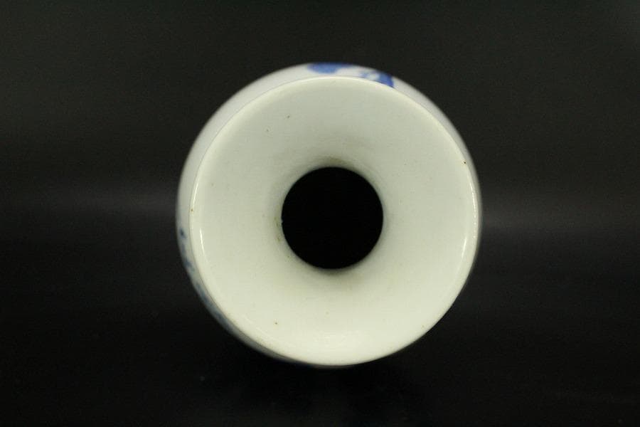 中国美術 青花 山水紋 瓶 高27.5cm(HA371)