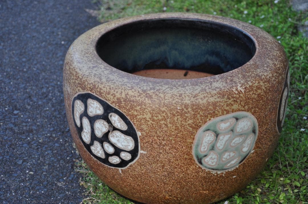 飾り火鉢：昭和初期～大正時代 時代物！◇丸火鉢 木製＆銅製 火鉢 ◇明治