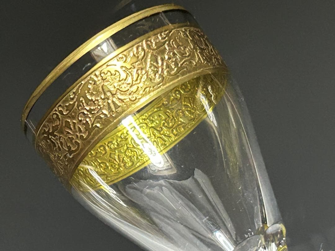 ベネチアンガラス MOSER 金彩 切子 モーゼル リキュールグラス 3個セット