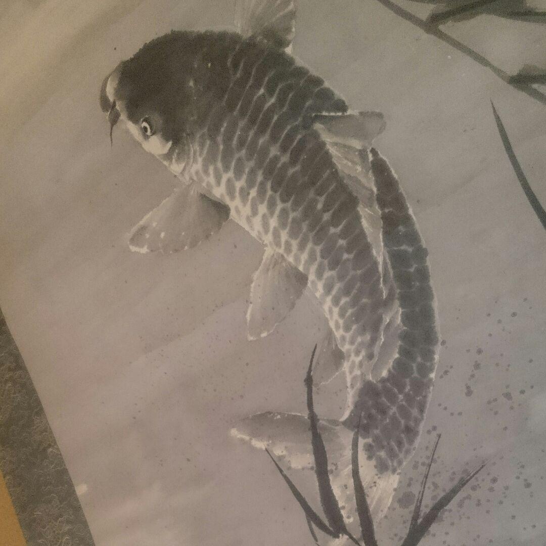 藩絵師 二尺大作名品「真作」 小畑稲升(鯉の図)