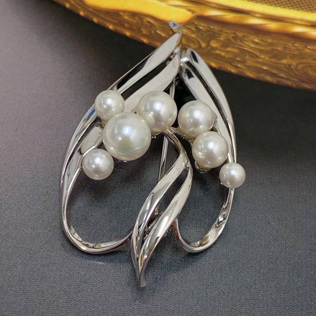 MIKIMOTO アコヤ真珠ブローチ SV