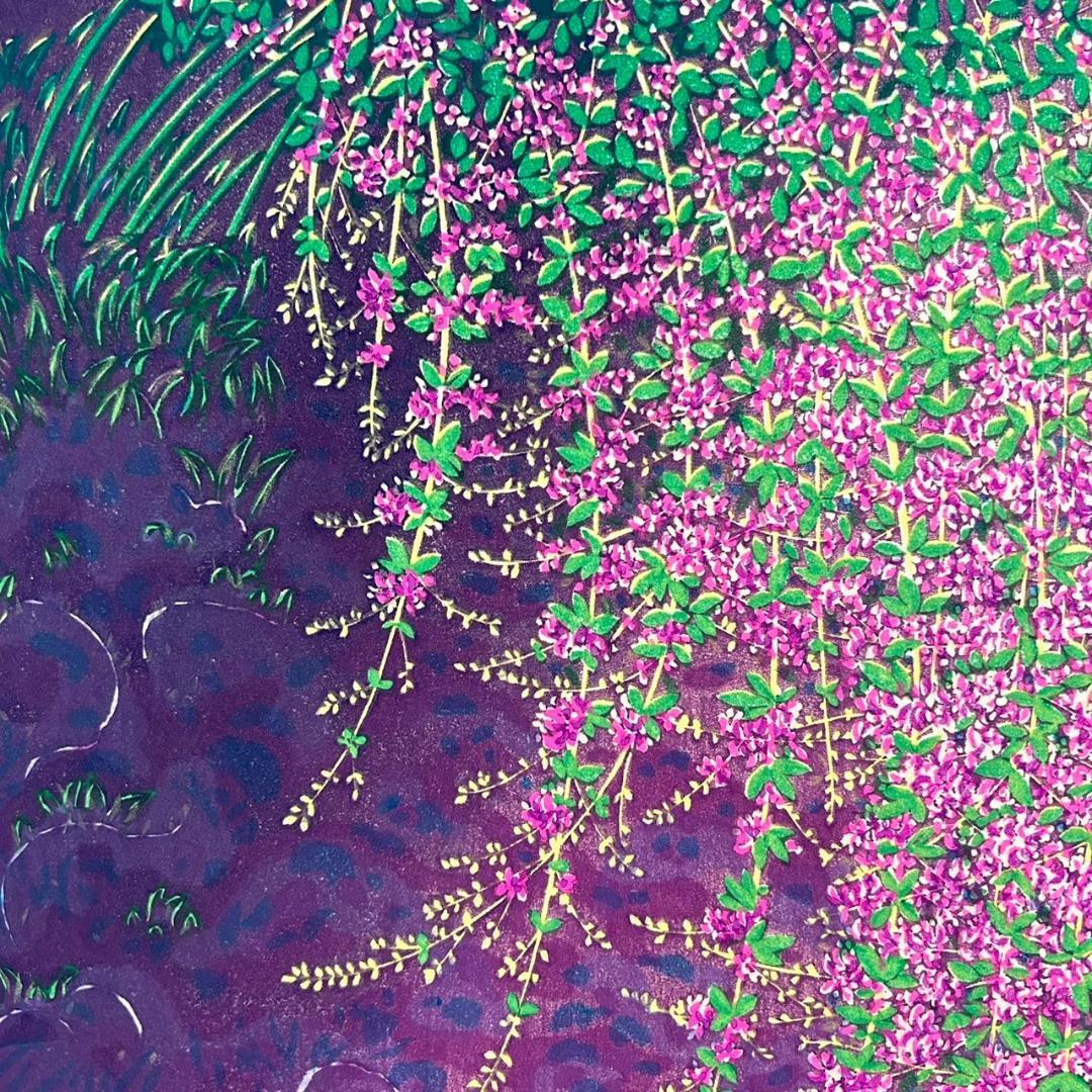 美品 牧野宗則「萩小袖」木版画 2000年制作 直筆サイン入り お洒落な額装