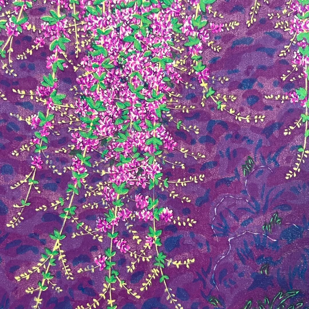 美品 牧野宗則「萩小袖」木版画 2000年制作 直筆サイン入り お洒落な額装