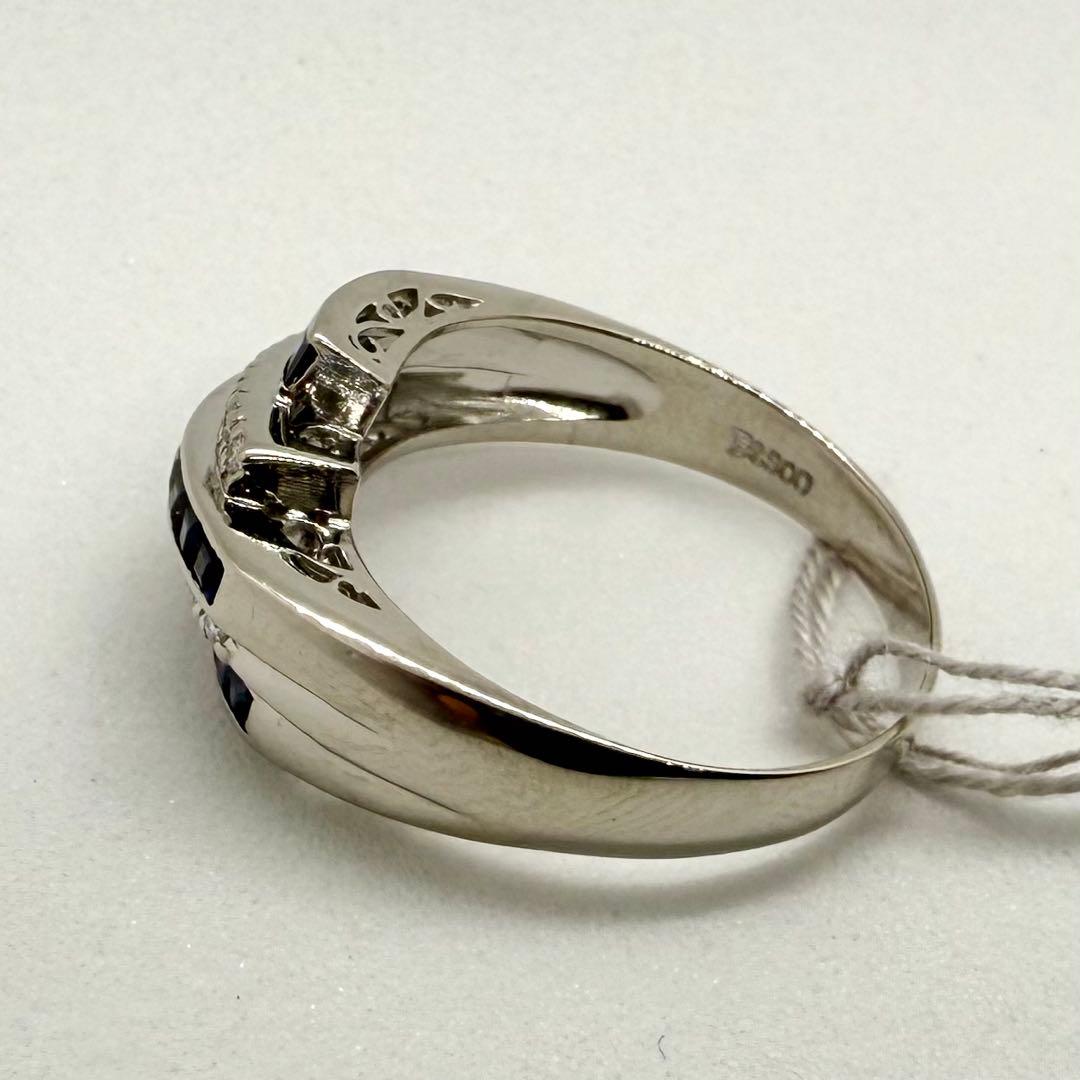 Pt900 ブルーサファイア 0.57ct ダイヤ 0.10ct リング
