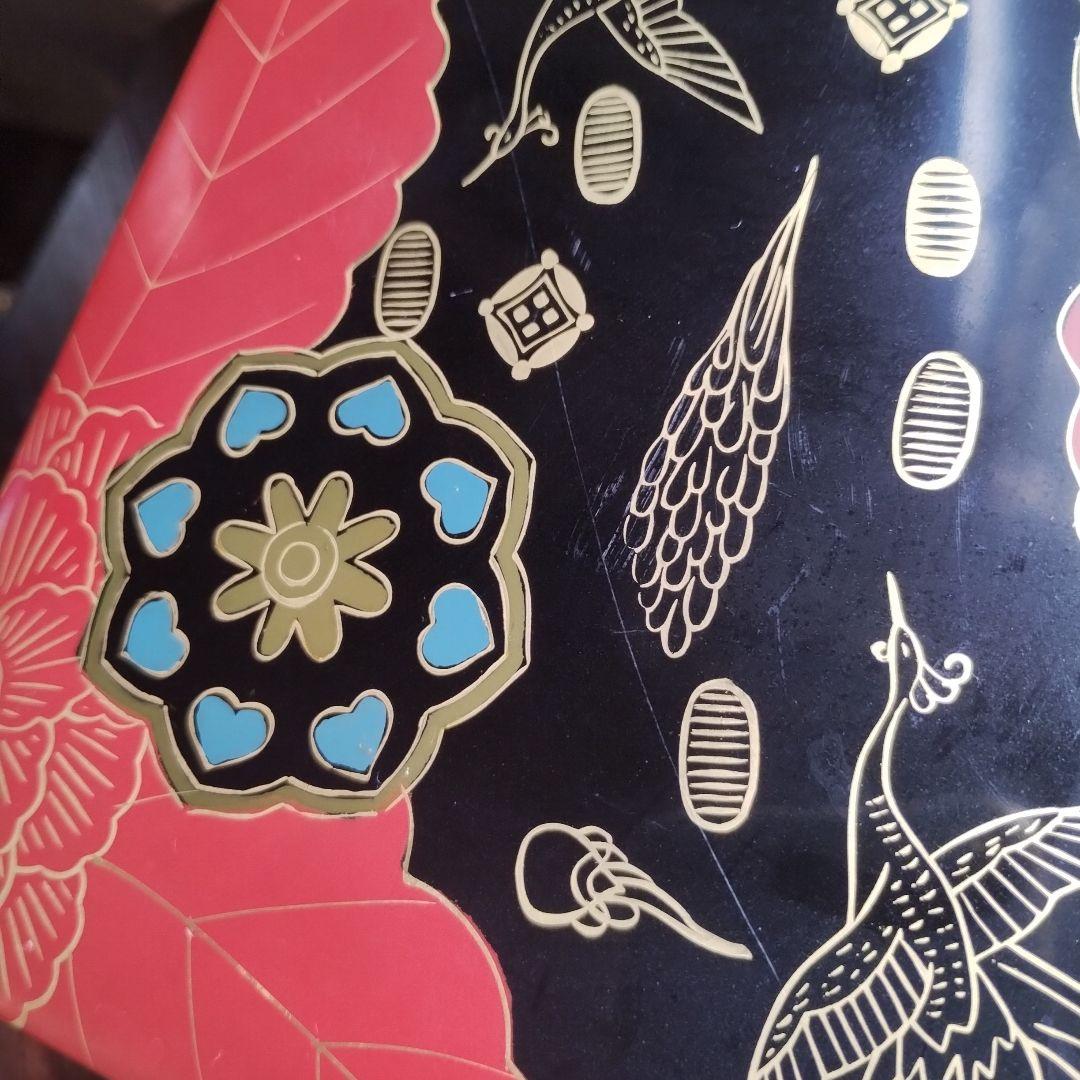 白木屋♥漆器 三段重箱 鶴と花♥重箱♥会津塗♥蒔絵♥