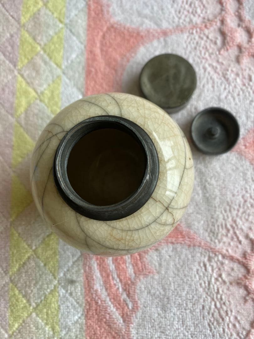 数量限定 茶入 茶器 茶入れ 煎茶道具 骨董 茶道具 錫蓋 【1322001058】