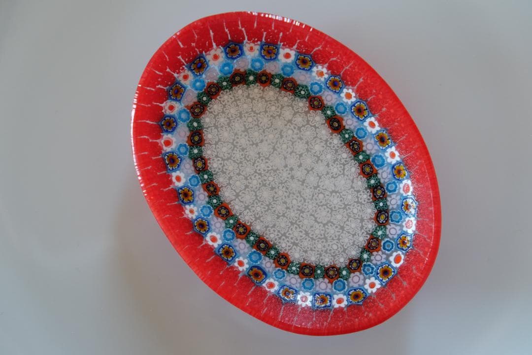 ベネチアンガラス ミルフィオリ プレート ムリーニ 田子美紀 江波冨士子