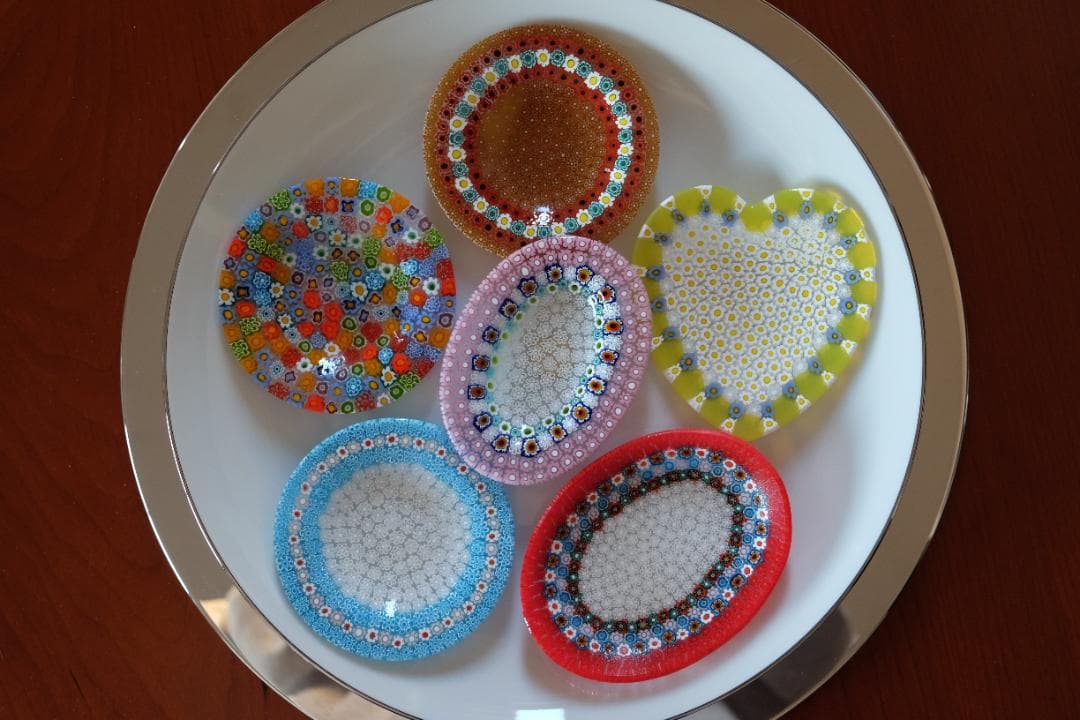 ベネチアンガラス ミルフィオリ プレート ムリーニ 田子美紀 江波冨士子