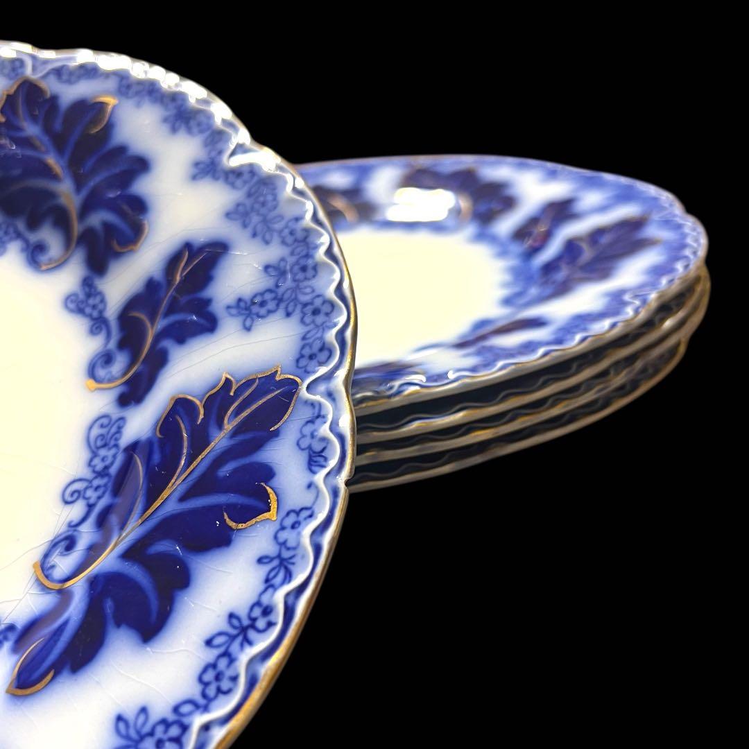 SALE】英国アンティーク19世紀 ジョンソンB ノルマンディーフローブルー皿