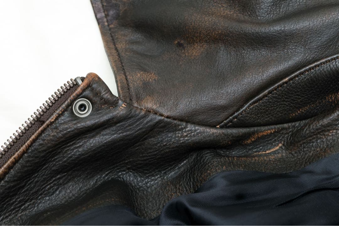 ZARA ダークブラウン メンズ レザー ボンバージャケット - メルカリ