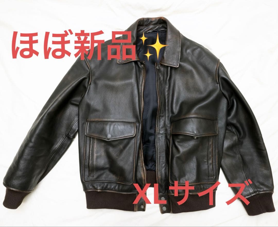 ZARA ダークブラウン メンズ レザー ボンバージャケット ZARA