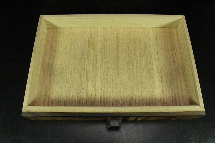 煎茶 銘木 寄せ木 茶箱 器局 指物師 暲尚斎 古希作 共箱(K-YC503)