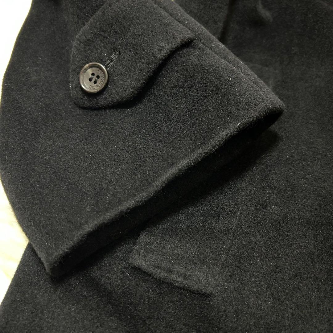 美品3X/L】バーバリーロンドン チェスターコート アンゴラ混 Aライン 黒