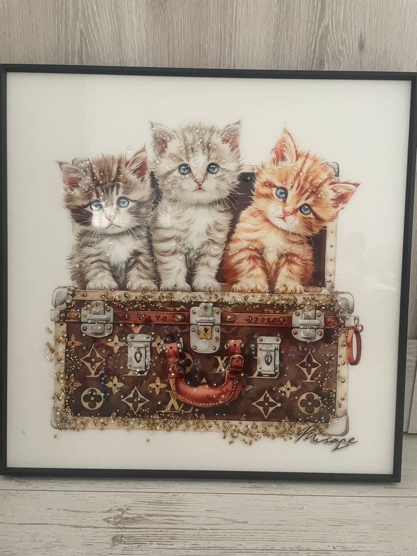 猫のアクリル画 トランクデザイン