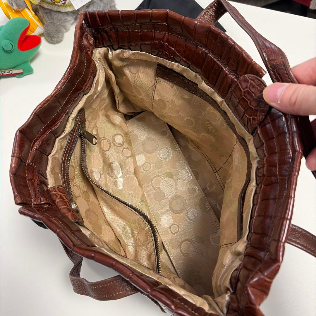 IBIZA ブラウン　ワニ革 ハンドバッグ　美品！