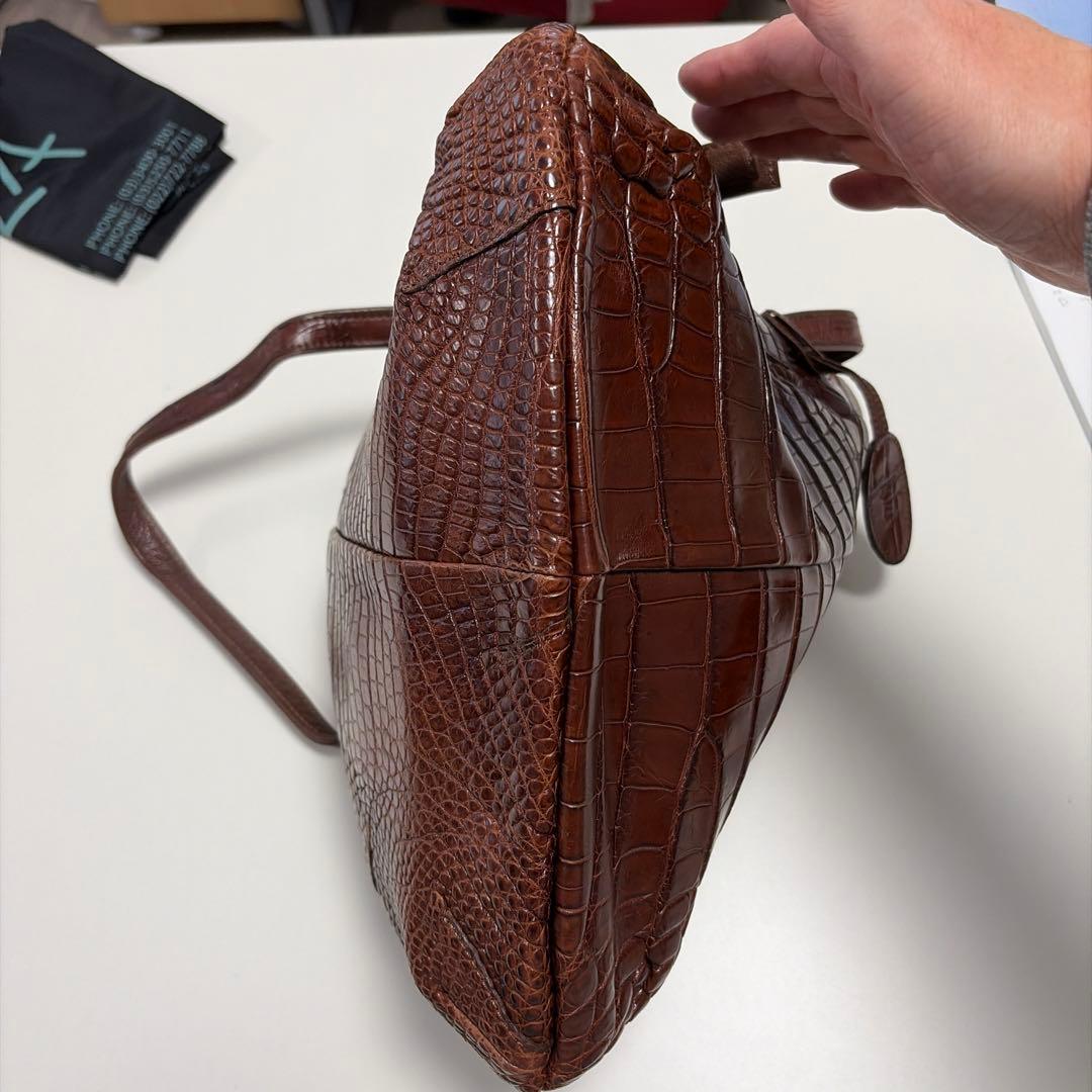 IBIZA ブラウン　ワニ革 ハンドバッグ　美品！