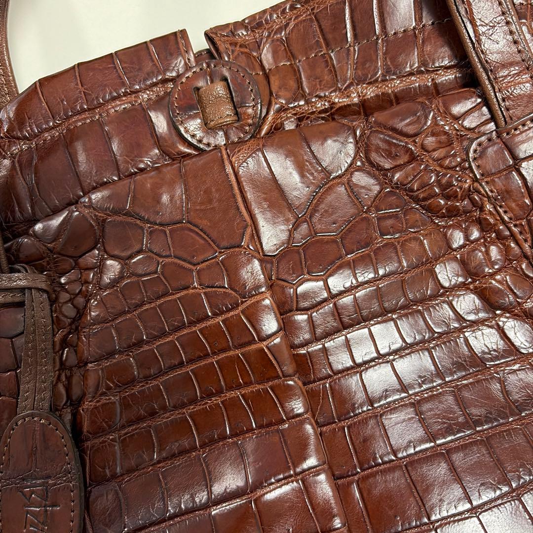 IBIZA ブラウン　ワニ革 ハンドバッグ　美品！