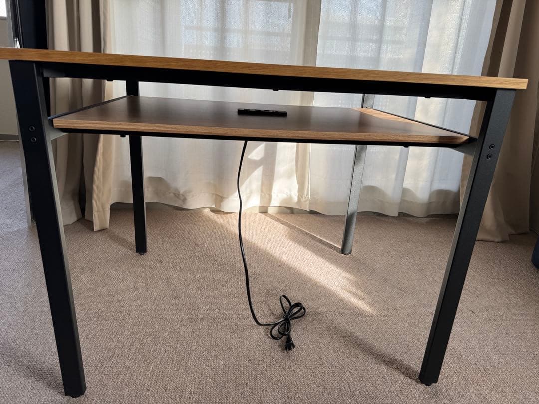 【美品】おうちの時間 ダイニングテーブル 幅90 USB付 ナチュラル