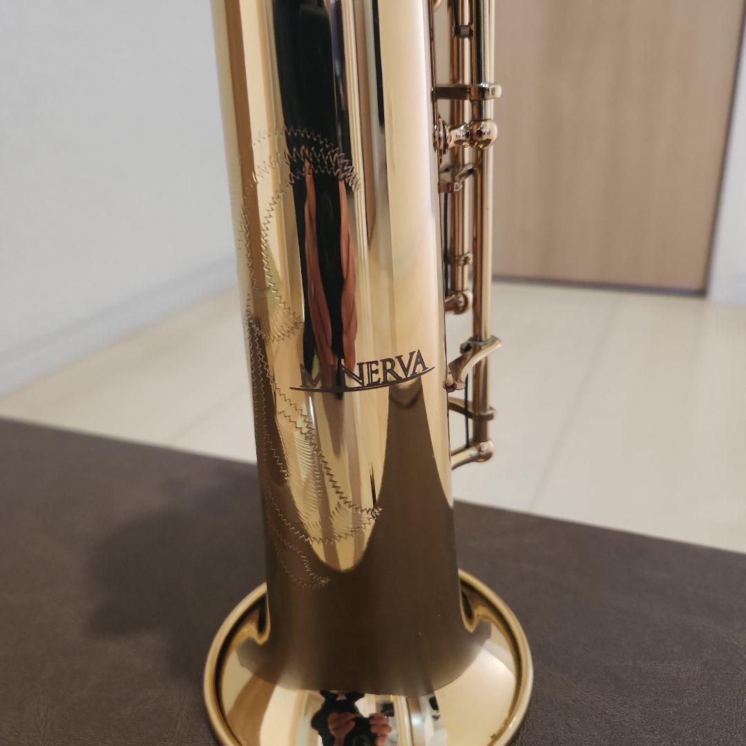 MINERVA ソプラノサックス　本体 ゴールド ケース付き