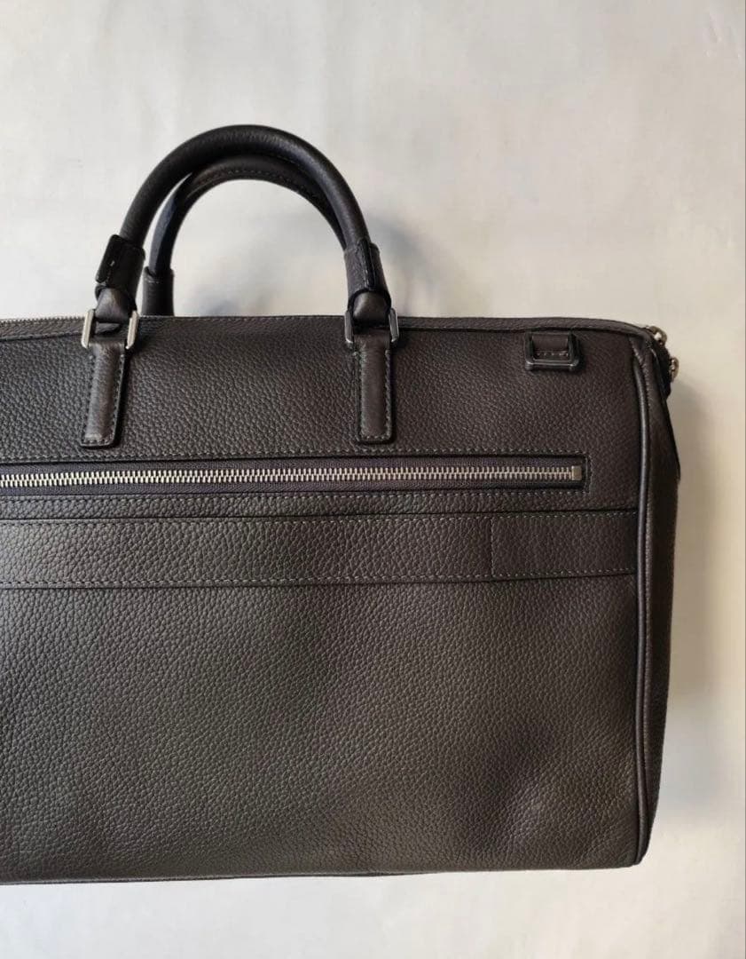 r*様 セラピアン カシミヤレザー ブリーフケース ビジネスバッグ　グレー