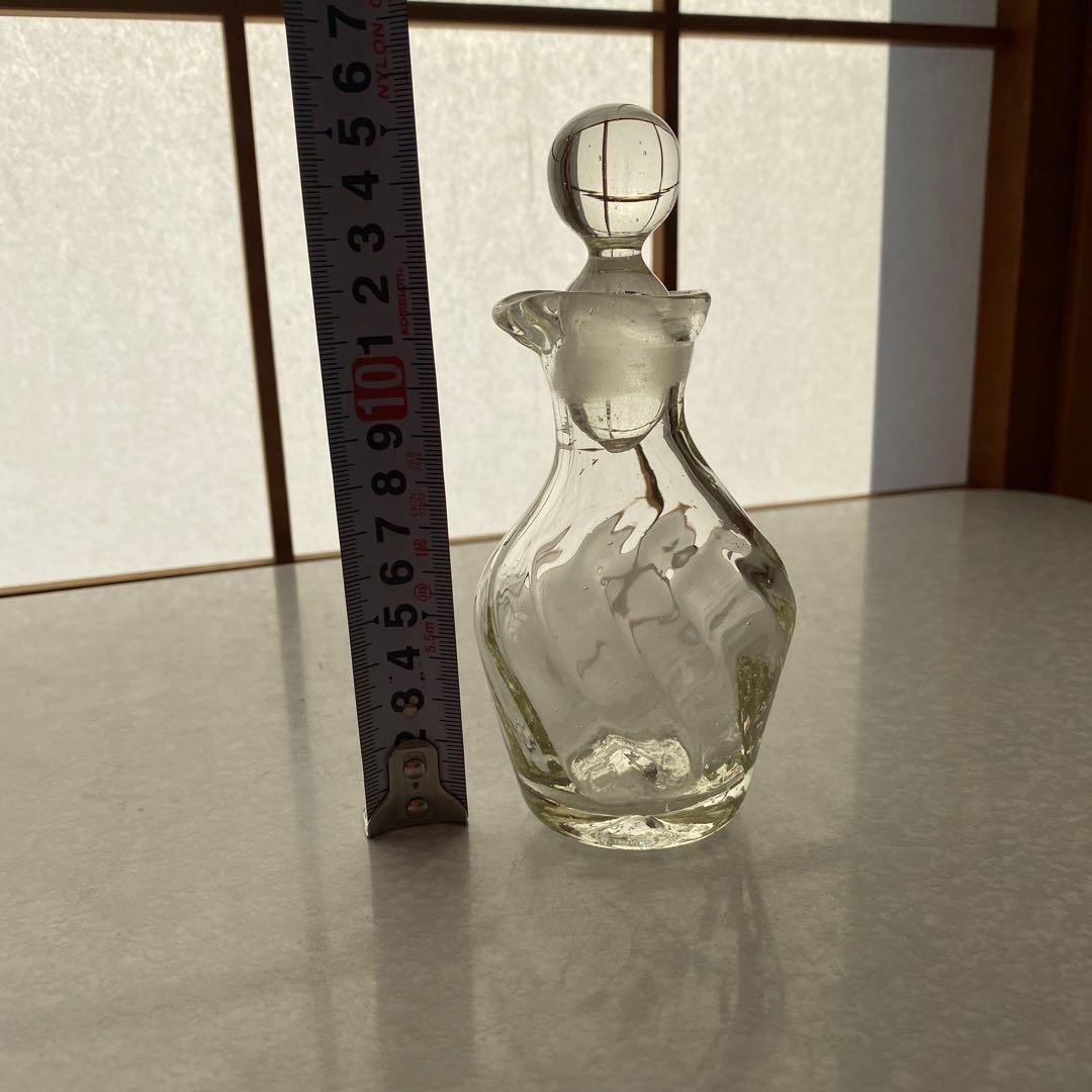 民藝 倉敷ガラス 小谷眞三さん 吹きガラス 醤油差し ソース瓶 薄黄色