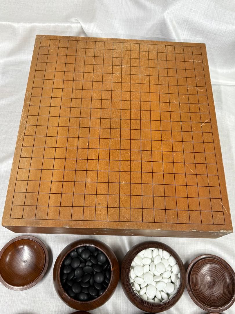 碁盤 碁石付き 希少 囲碁 碁石 本蛤碁石 碁盤セット