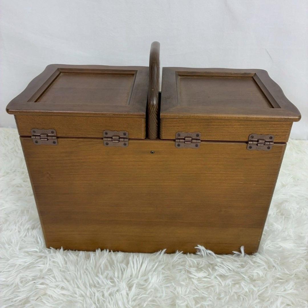 G-WOOD by gentie 木製 裁縫箱 ソーイングボックス 昭和レトロ - メルカリ