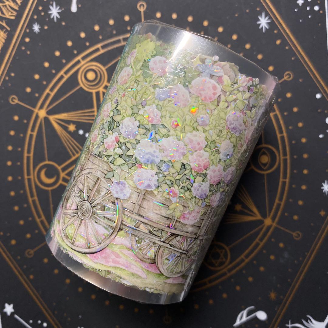 I1】海外 10m巻 貝殻光マスキングテープ 人物系/お花系/装飾背景系