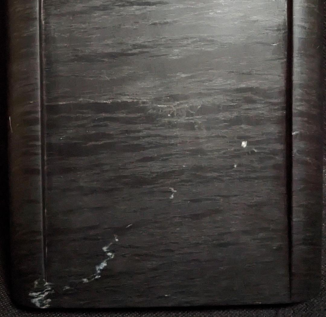 ヘコ様専用】 ◇歙州抄手硯（水波眉子紋・銀花紋／十吋／唐木