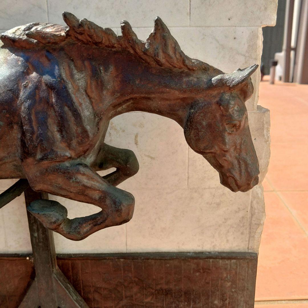 馬 置物 作家 銅製 大理石 1936年アンティーク オブジェ ハギ10