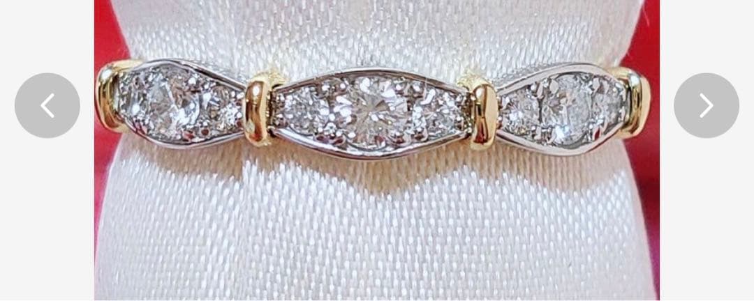 k18イエローゴールド、プラチナ950のデザインリング