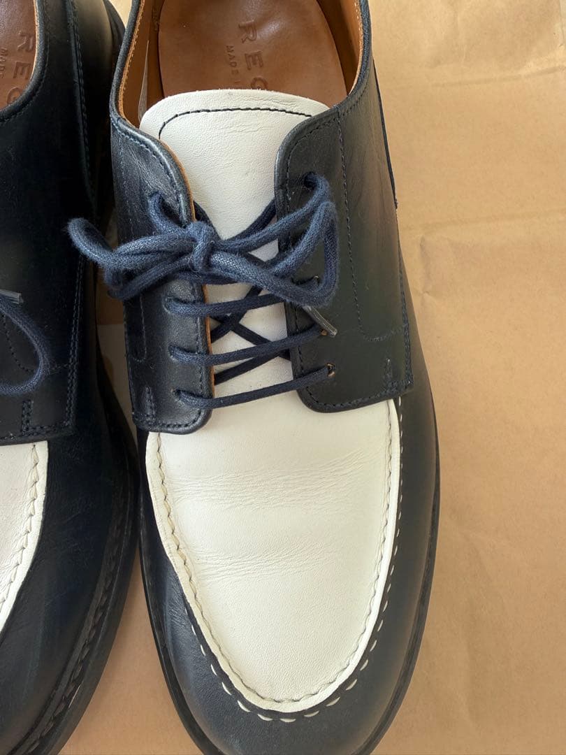 REGAL リーガル　Uチップ バイカラー　紺白　本革　W21C