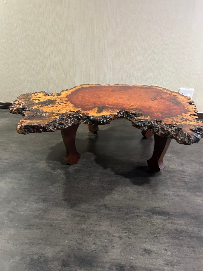 花梨天然一枚板テーブル神奈川県発送引き取り歓迎、近県待ち合わせ可能