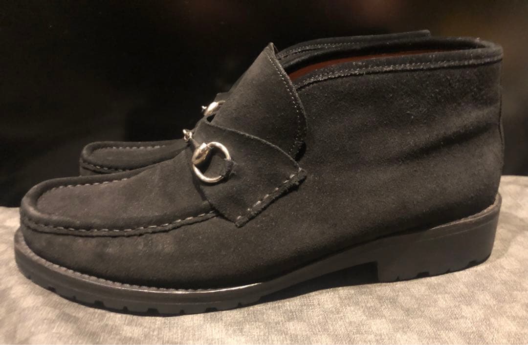 グッチ　ホースビットローファー　廃盤希少品　ミドルカット　スエード　黒　29㎝